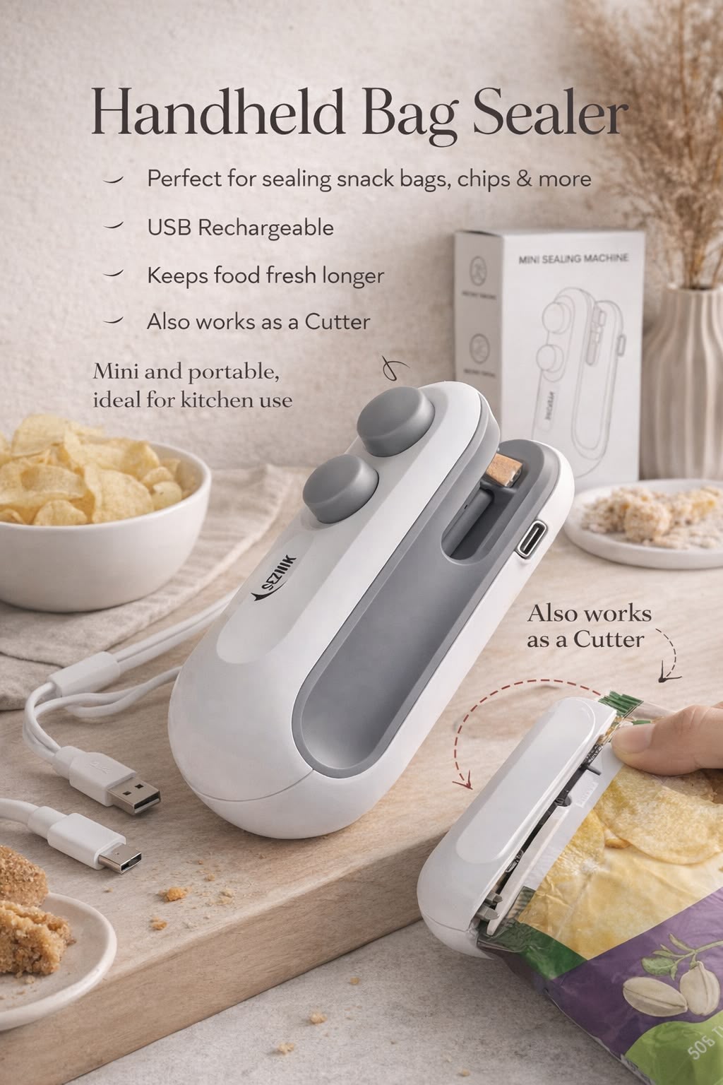 Portable Mini Sealing Machine 2 in 1